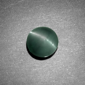 Chrysoberyl cat's eye verde natural de 1,08 ct, corte redondo, opaco