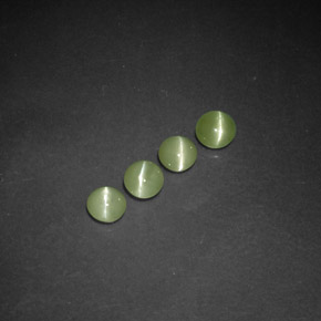 Gemas de chrysoberyl cat's eye verde natural de  ct, transparente, transparente / translúcido