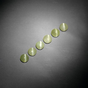Gemas de chrysoberyl cat's eye verde natural de  ct, transparente, transparente / translúcido