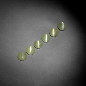 Gemas de chrysoberyl cat's eye verde natural de  ct, transparente, transparente / translúcido