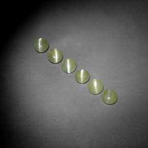 Gemas de chrysoberyl cat's eye verde natural de  ct, transparente, transparente / translúcido