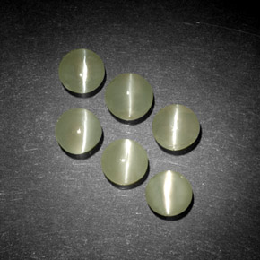 Gemas de chrysoberyl cat's eye verde natural de  ct, transparente, transparente / translúcido