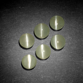 Gemas de chrysoberyl cat's eye verde natural de  ct, transparente, transparente / translúcido