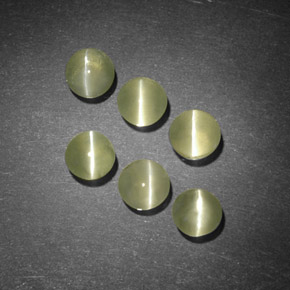 Gemas de chrysoberyl cat's eye verde natural de  ct, transparente, transparente / translúcido