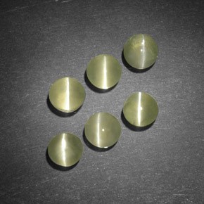 Gemas de chrysoberyl cat's eye verde natural de  ct, transparente, transparente / translúcido