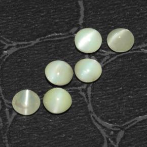 Gemas de chrysoberyl cat's eye verde natural de 2,03 ct, corte redondo, translúcido