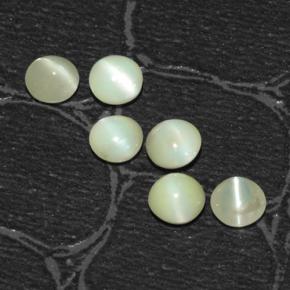 Gemas de chrysoberyl cat's eye verde natural de 2,03 ct, corte redondo, translúcido