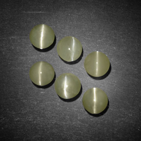 Gemas de chrysoberyl cat's eye verde natural de  ct, transparente, transparente / translúcido