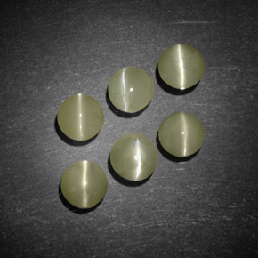 Gemas de chrysoberyl cat's eye verde natural de  ct, transparente, transparente / translúcido