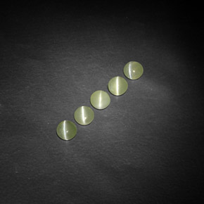 Gemas de chrysoberyl cat's eye verde natural de  ct, transparente, transparente / translúcido