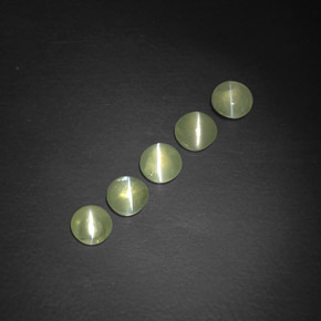 Gemas de chrysoberyl cat's eye verde natural de  ct, transparente, transparente / translúcido