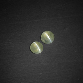Gemas de chrysoberyl cat's eye verde natural de  ct, transparente, transparente / translúcido