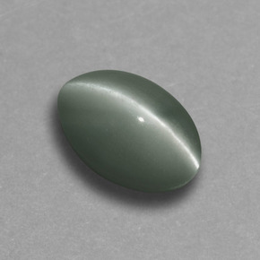 Chrysoberyl cat's eye verde natural de 0,73 ct, corte óvalo, opaco