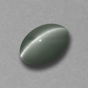 Chrysoberyl cat's eye verde natural de 0,73 ct, corte óvalo, opaco