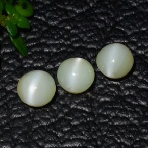 Gemas de crisoberilo ojo de gato verde natural de 1,31 ct, corte redondo, translúcido