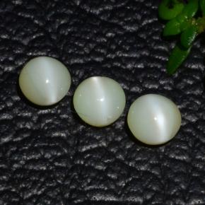 Gemas de crisoberilo ojo de gato verde natural de 1,31 ct, corte redondo, translúcido