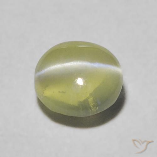 0.33ct Natural Verde amarillento Crisoberilo Ojo de Gato, Redondo, Transparente