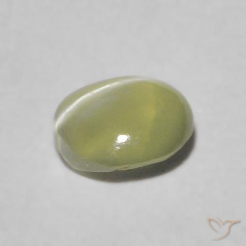 Crisoberilo Ojo de Gato Verde amarillento natural de 0.33 ct, Redondo, Transparente