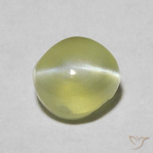 0.54ct Natural Verde amarillento Crisoberilo Ojo de Gato, Ovalada, Transparente