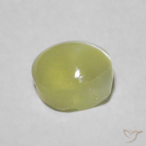 Crisoberilo Ojo de Gato Verde amarillento natural de 0.54 ct, Ovalada, Transparente