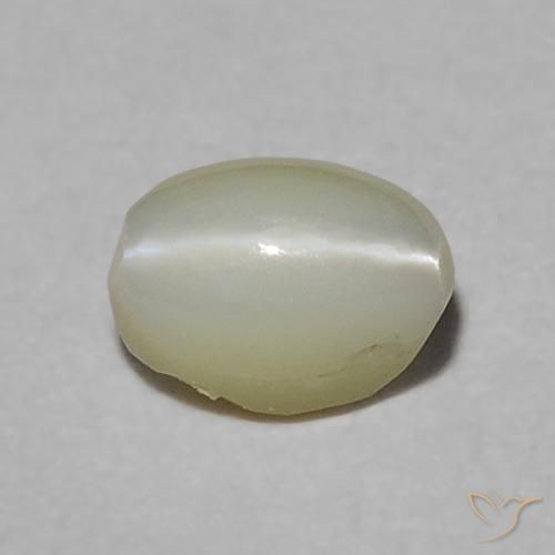 0.36ct Natural Verde amarillento Crisoberilo Ojo de Gato, Ovalada, Translúcido