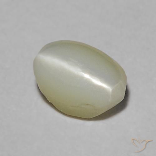 Crisoberilo Ojo de Gato Verde amarillento natural de 0.36 ct, Ovalada, Translúcido