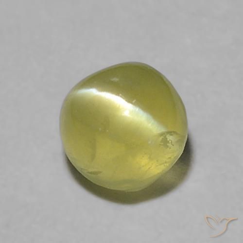 0.39ct Natural Verde claro Crisoberilo Ojo de Gato, Redondo, Transparente