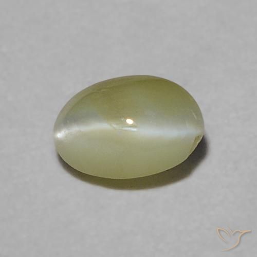 0.23ct Natural Verde amarillento Crisoberilo Ojo de Gato, Ovalada, Translúcido
