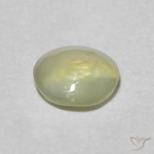 Crisoberilo Ojo de Gato Verde amarillento natural de 0.26 ct, Corte Redondo, Transparente