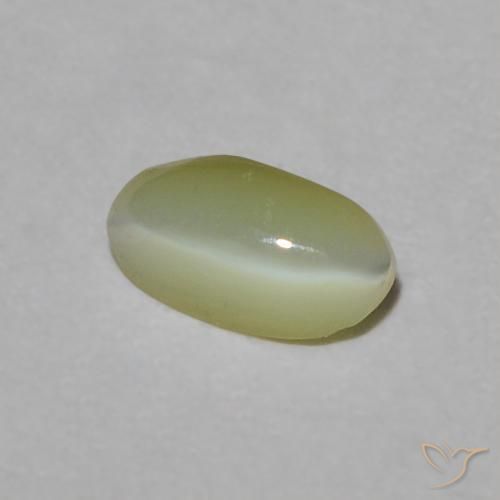 Crisoberilo Ojo de Gato Verde amarillento natural de 0.31 ct, Ovalada, Translúcido