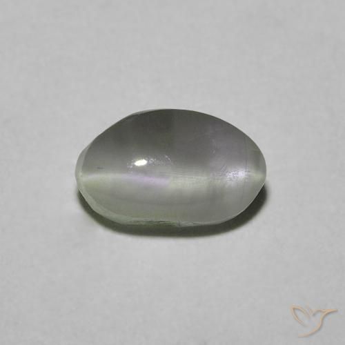 1.33ct Natural Verde medio Crisoberilo Ojo de Gato, Ovalada, Translúcido