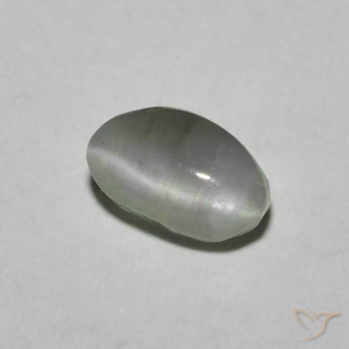 Crisoberilo Ojo de Gato Verde medio natural de 1.33 ct, Ovalada, Translúcido