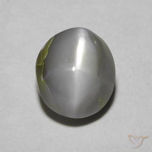 0.97ct Natural Verde medio Crisoberilo Ojo de Gato, Ovalada, Opaco
