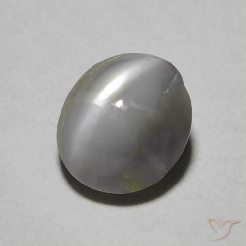 Crisoberilo Ojo de Gato Verde medio natural de 0.97 ct, Ovalada, Opaco