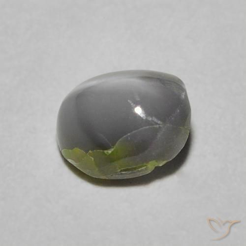 Crisoberilo Ojo de Gato Verde medio natural de 0.97 ct, Ovalada, Opaco