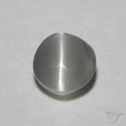 0.22ct Natural Verde medio Crisoberilo Ojo de Gato, Redondo, Translúcido
