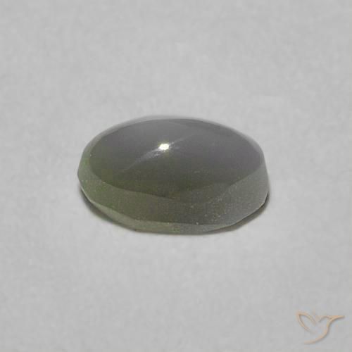 Crisoberilo Ojo de Gato Verde medio natural de 0.38 ct, Ovalada, Opaco