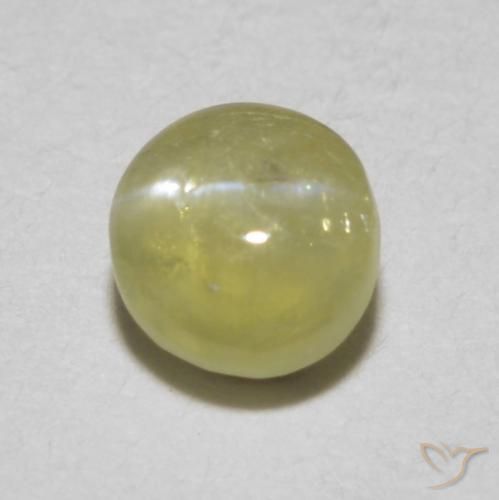 Crisoberilo ojo de gato amarillo-dorado claro natural de 0,36 ct, corte óvalo, translúcido