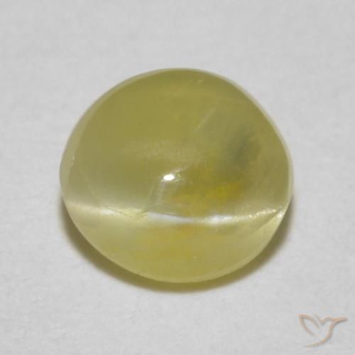 0.52ct Natural Amarillo claro Crisoberilo Ojo de Gato, Ovalada, Translúcido