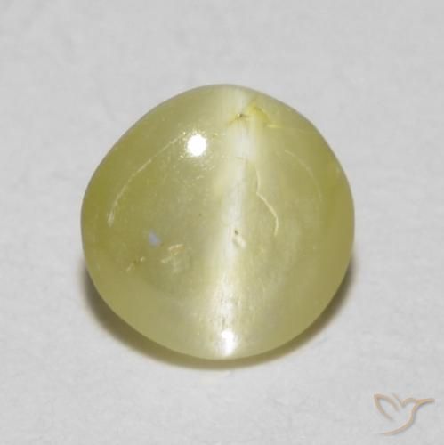 0.36ct Natural Amarillo pálido Crisoberilo Ojo de Gato, Ovalada, Translúcido