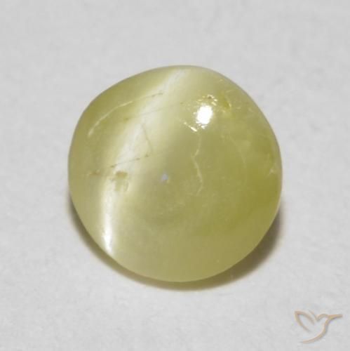 Crisoberilo Ojo de Gato Amarillo pálido natural de 0.36 ct, Ovalada, Translúcido
