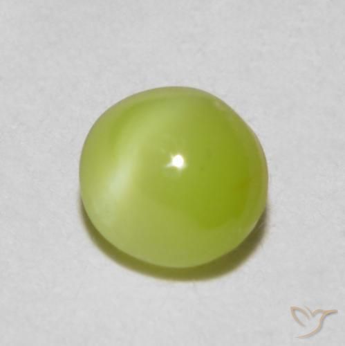 Crisoberilo Ojo de Gato Amarillo limón natural de 0.37 ct, Ovalada, Translúcido