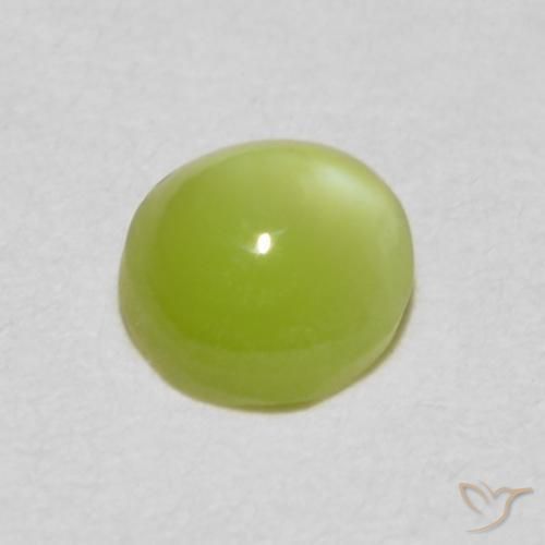 Crisoberilo Ojo de Gato Amarillo limón natural de 0.37 ct, Ovalada, Translúcido