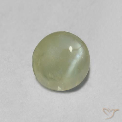 0.52ct Natural Verde grisáceo Crisoberilo Ojo de Gato, Ovalada, Translúcido