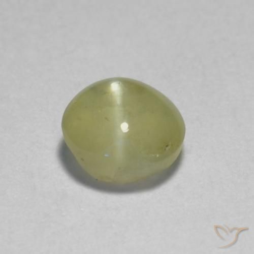 0.46ct Natural Amarillo crema pálido Crisoberilo Ojo de Gato, Ovalada, Translúcido