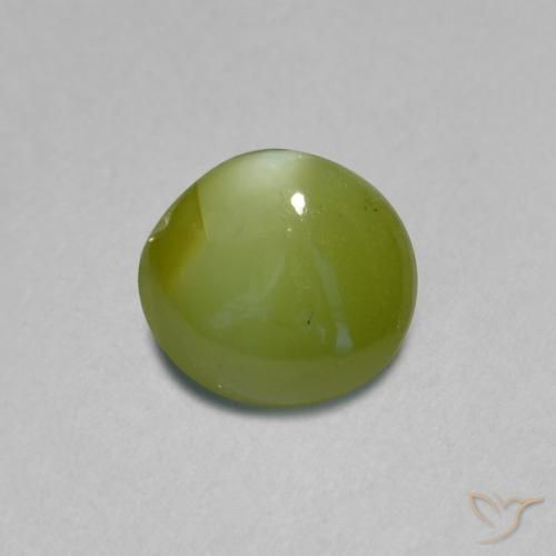 Chrysoberyl cat's eye verde natural de 0,89 ct, corte óvalo, translúcido