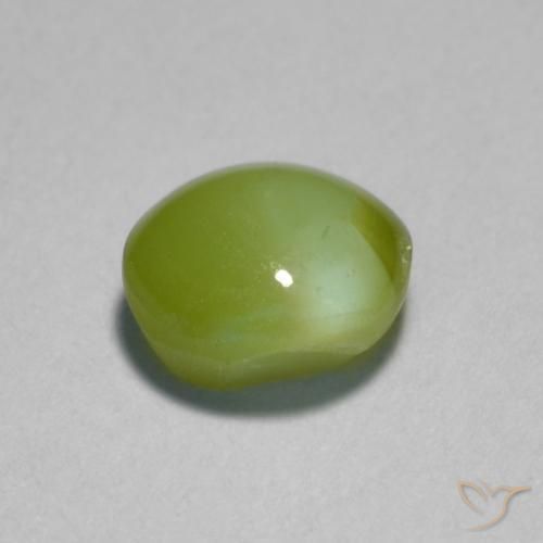 Chrysoberyl cat's eye verde natural de 0,89 ct, corte óvalo, translúcido