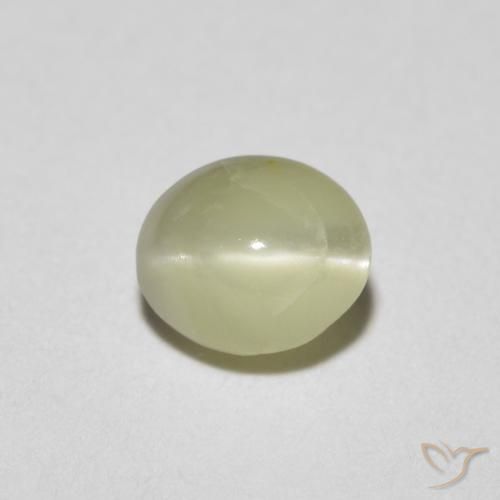 0.81ct Natural Amarillo verdoso claro Crisoberilo Ojo de Gato, Ovalada, Translúcido