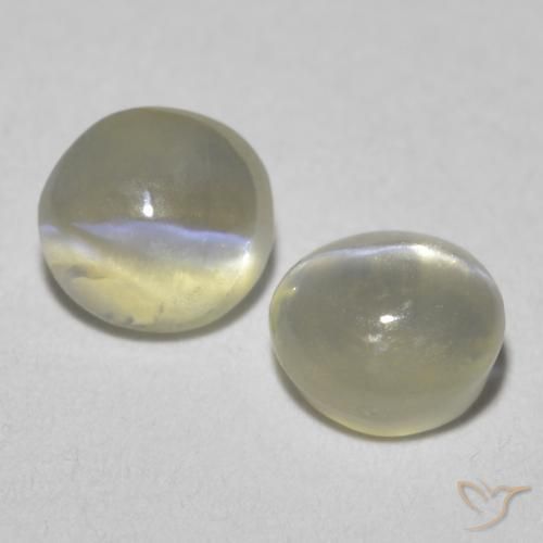 Gemas de Crisoberilo Ojo de Gato Blanco cálido natural de 1.09 ct, Ovalada, Translúcido