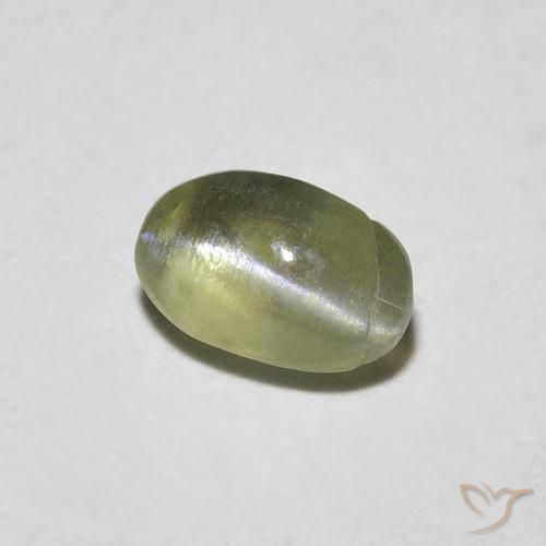 Crisoberilo Ojo de Gato Medium Dark-Green natural de 0.55 ct, Ovalada, Translúcido